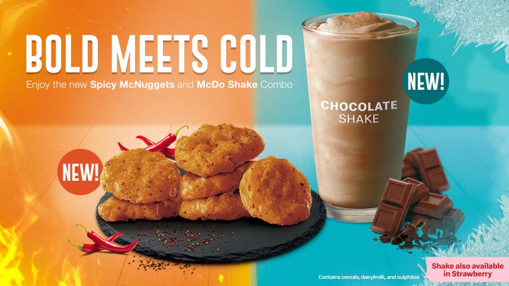 mcdo spicy nuggets and mcdo shake