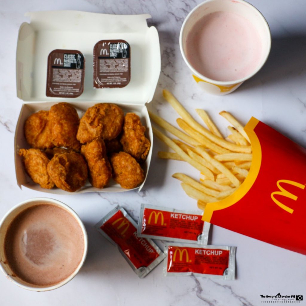 mcdo spicy nuggets and mcdo shake